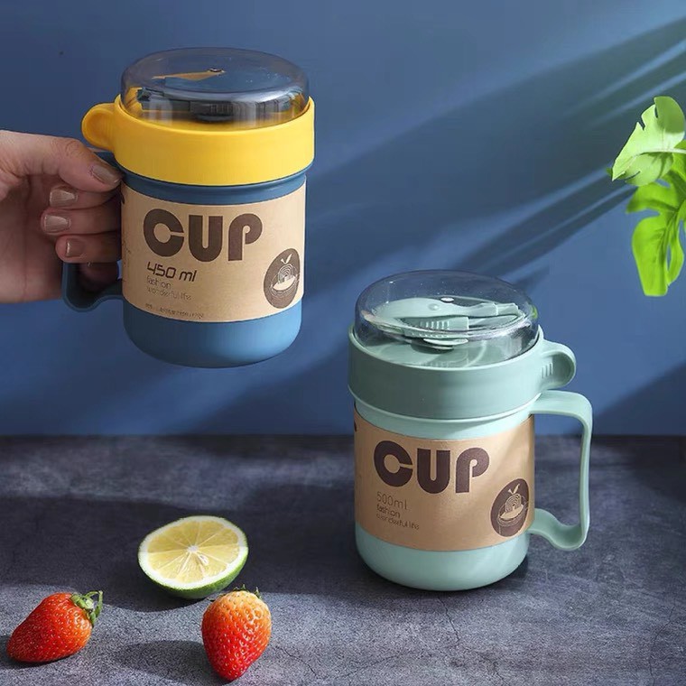 Cốc đựng canh dung tích 500ml có tay cầm tiện lợi sử dụng được trong lò vi sóng