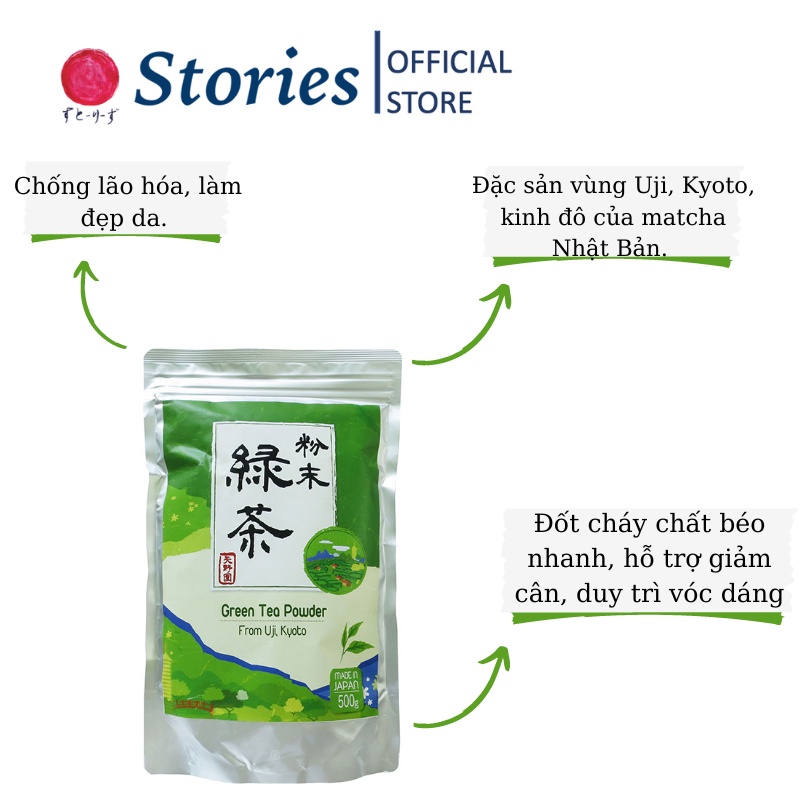 Bột trà xanh Matcha Funmatsucha Yanoen 500g - Stories Japan Shop