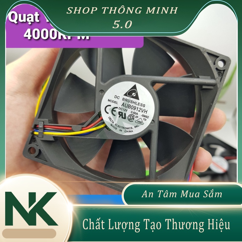 Quạt tản nhiệt máy tính 12V 0.6A 4 Pin 9x9x2.5CM Quạt 4000RPM Delta AUB0912VH