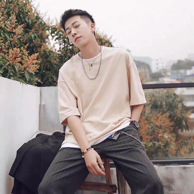 Áo phông nam nữ form rộng 2N Unisex thun cotton trơn trắng/đen/be