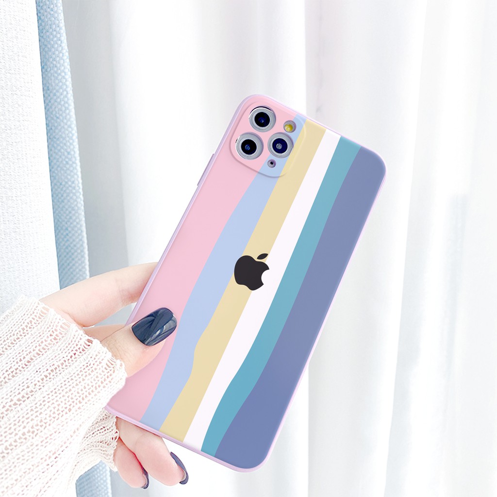 Ốp lưng iphone Cầu vồng cạnh vuông 5/5s/6/6plus/6s/6splus/7/7plus/8/8plus/x/xr/xs/11/12/pro/max/plus/promax | BigBuy360 - bigbuy360.vn