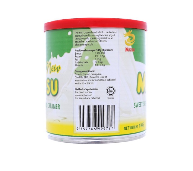 Sữa đặc MOSU (hộp 1kg). Nhập khẩu Malaysia