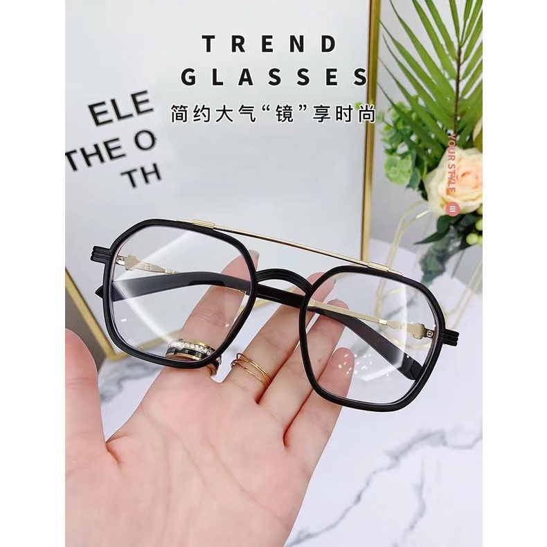 Kính Mát Gọng Kim Loại Chống Ánh Sáng Xanh Phong Cách retro Cho Nam Nữ