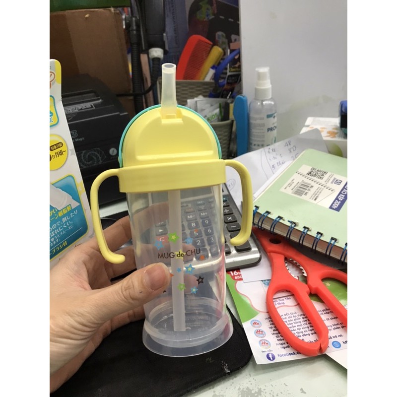 Bình uống nước có ống hút Pip Baby 270ml Nhật Bản chính hãng