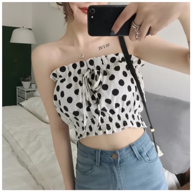 Áo croptop cup ngực - Bee Bee shop.