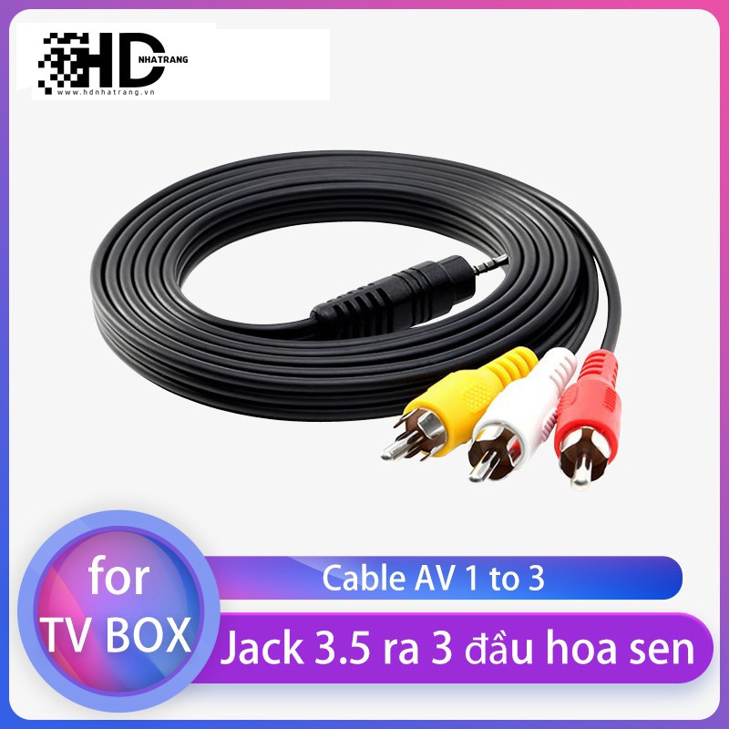 Cable AV 1 to 3 - Cáp 1 đầu jack 3.5 ra 3 đầu hoa sen