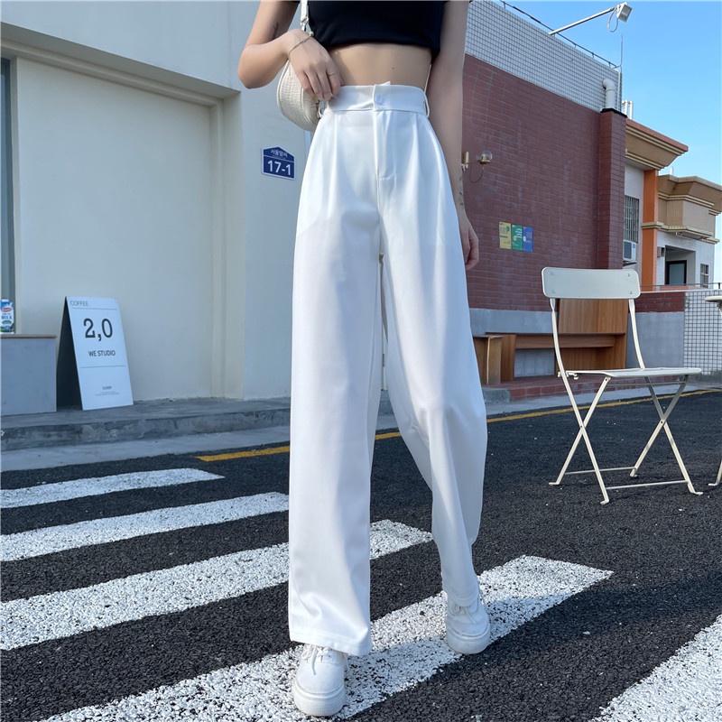 Quần dài ống rộng lưng cao thời trang cho nữ