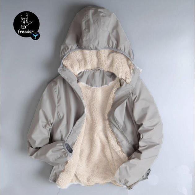 [Hàng đẹp-mũ rời-có túi trong] Áo khoác gió nam nữ LÓT LÔNG cừu màu ghi siêu ấm chắn gió chống nước bền đẹp tiện lợi | BigBuy360 - bigbuy360.vn