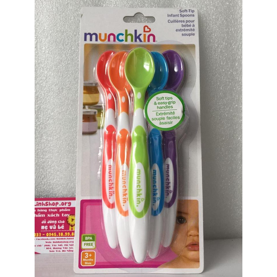 Thìa Mềm Báo Nóng(4c) &amp; Thìa mềm (6c) Munchkin(Hàng Nhập Khẩu Chính Hãng)