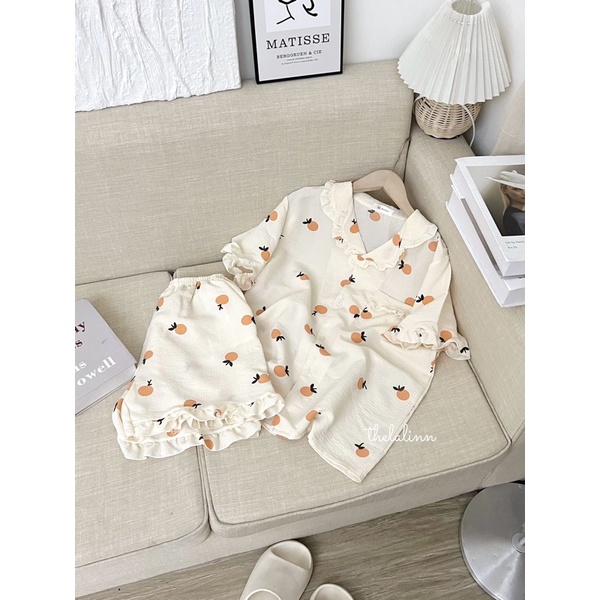 [ ẢNH THẬT ] Set pijama cổ bẻ dáng cộc hoạ tiết xinh xắn. Bộ ngủ nữ pyjama nhiều màu dễ thương