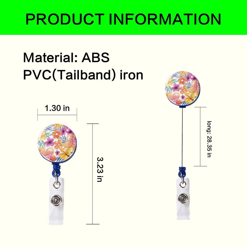 Kẹp gắn thẻ tên ID có thể co dãn cho y tá tùy chọn họa tiết