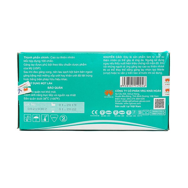 Găng tay y tế có bột Vglove - Hộp 100 chiếc