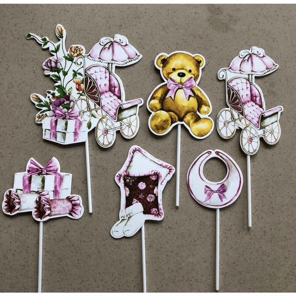 10 set cắm giấy gấu và xe