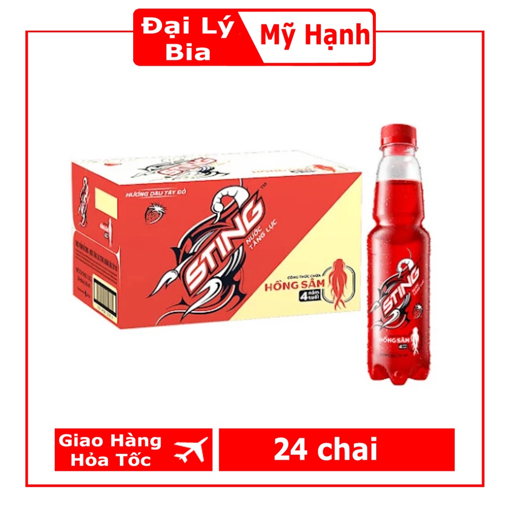 Nước Tăng Lực Sting Hương Dâu (Thùng 24 Chai 330ml)