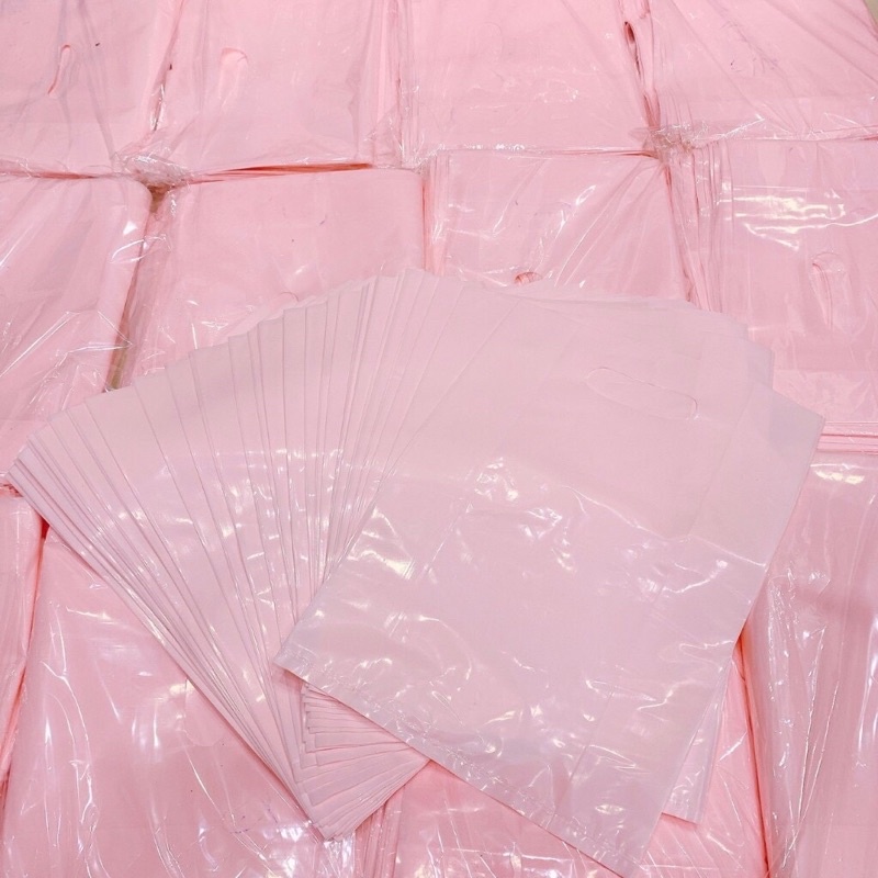 1KG Túi Hột Xoài PE Dẻo Màu Hồng Pastel