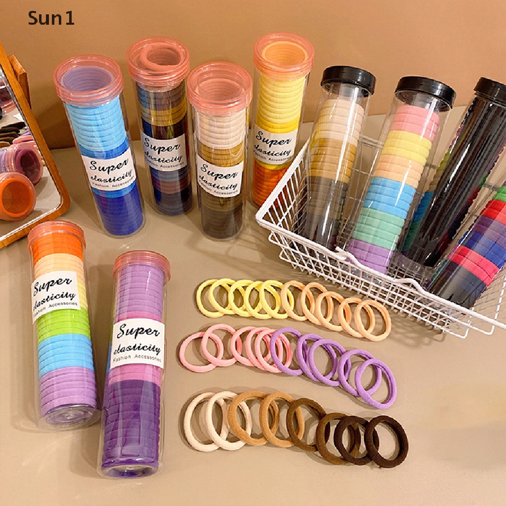 Set 30 Dây Thun Buộc Tóc Co Giãn Nhiều Màu Sắc Dành Cho Bé Gái Sun1 &gt;