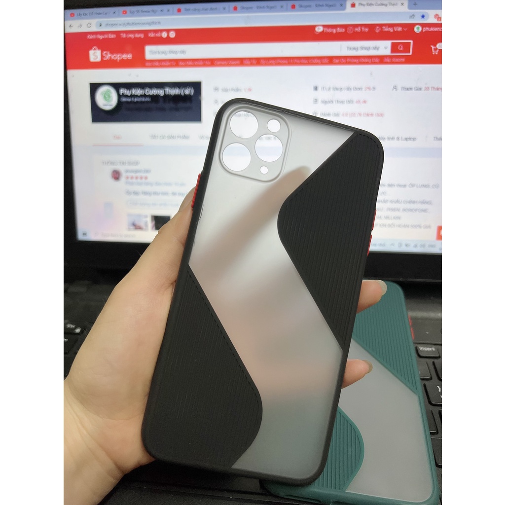 CHống bẩn / chống trượt  Ốp Lưng Iphone chống Sốc chữ S - lưng mờ 7 8 plus X XS XR XS 11 12 PRO MAX