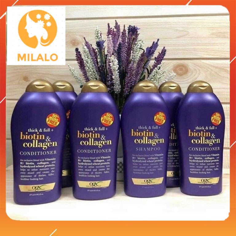 Dầu gội xả chống rụng tóc kich thích mọc tóc mùi thơm cao cấp Collagen 577ml- MILALO