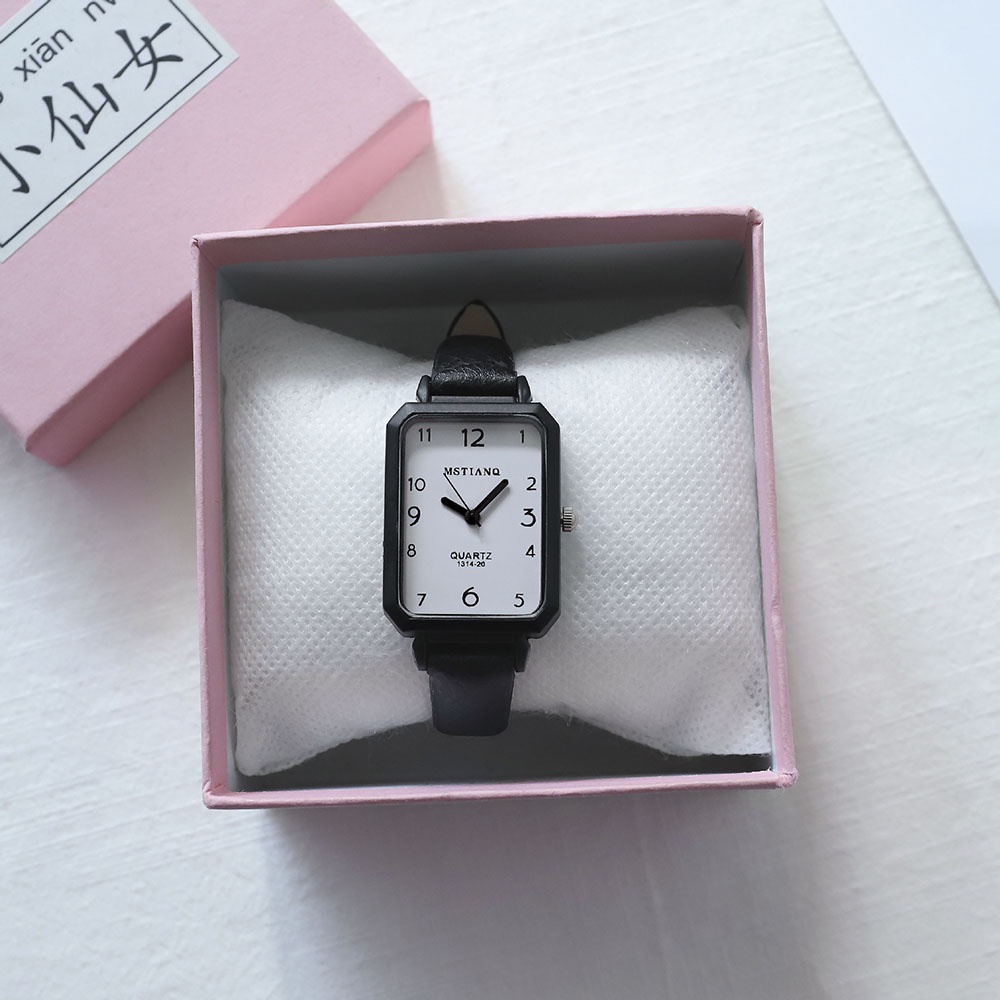 Đồng Hồ Đeo Tay Mặt Vuông Dây Mảnh Phong Cách Harajuku Dành Cho Nữ