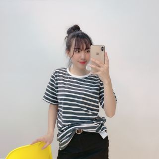 Áo thun form rộng kẻ sọc (dưới 60 kg )