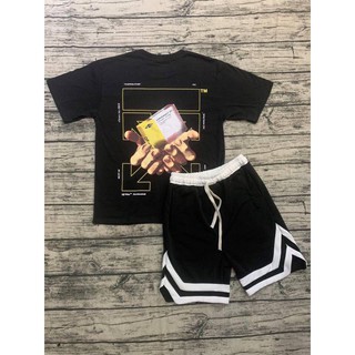 UNISEX - SET ÁO OFF WHITE + QUẦN SHORT 2V