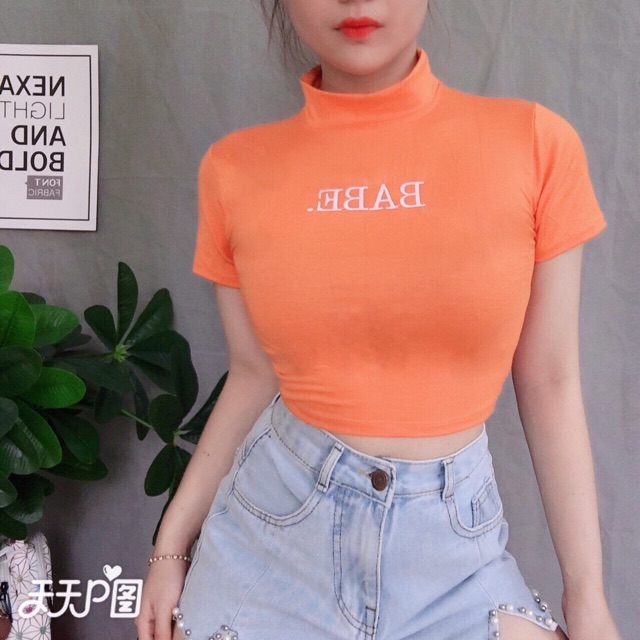 ÁO CROPTOP CỔ LỌ THÊU SIÊU ĐẸP | BigBuy360 - bigbuy360.vn