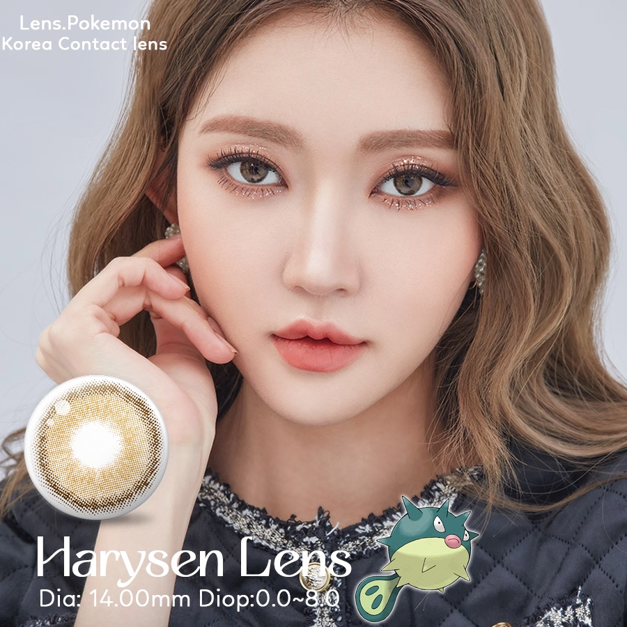 Lens Hàn Quốc màu nâu sữa Harysen Milk Choco , Giãn nhẹ DIA  14.0 ,Dùng 6 tháng , Giá 1 cặp lens  kèm khay đựng.