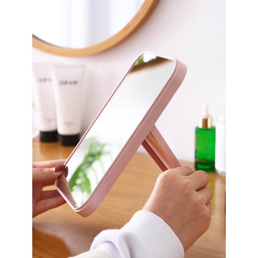 Gương Trang Điểm Để Bàn Hình Chữ Nhật Gấp Gọn Tiện Dụng, Phong Cách Hàn Quốc