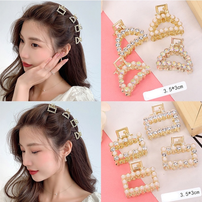 Kẹp tóc đính ngọc trai giả chất liệu hợp kim thời trang