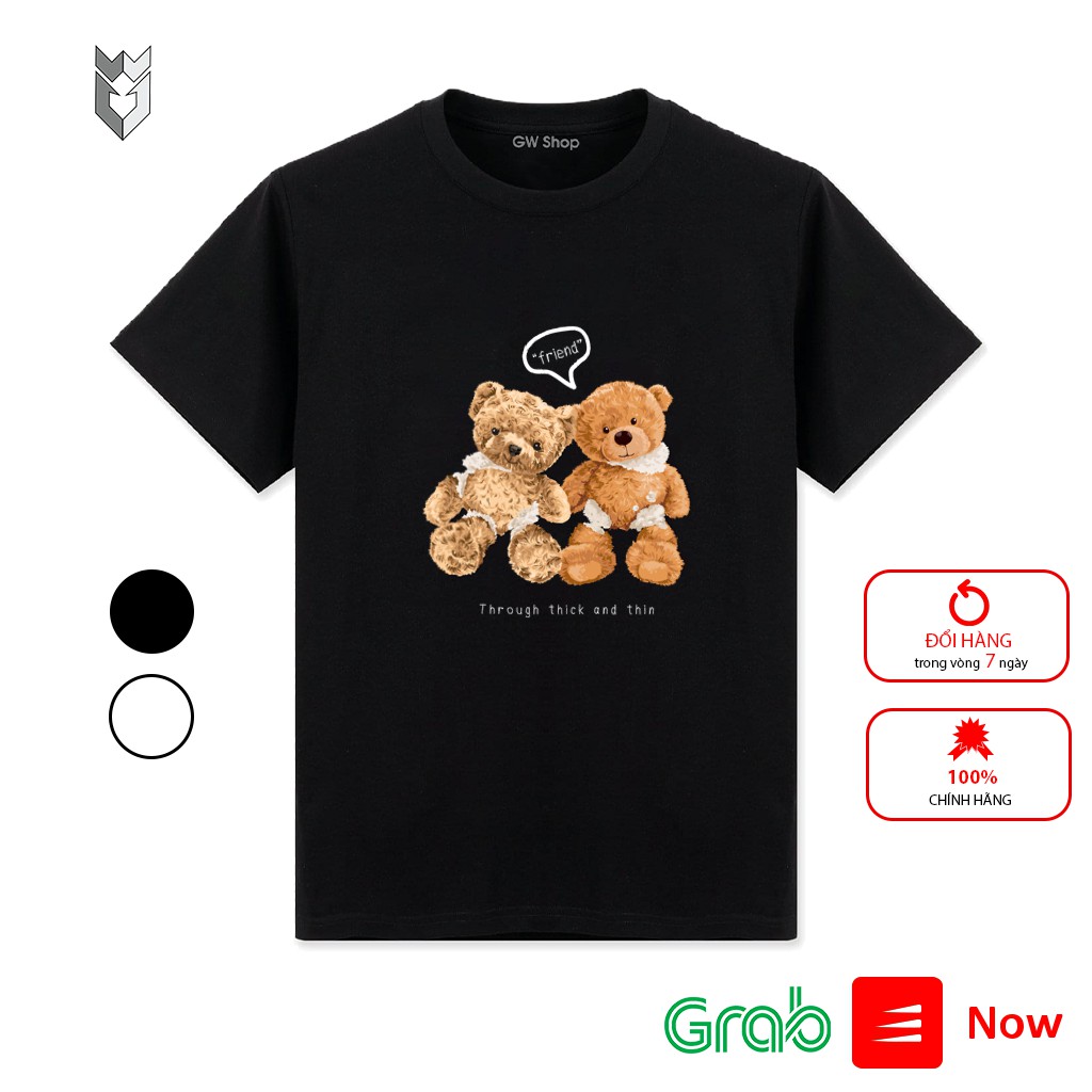 【FREE SHIP】Áo Thun nam nữ unisex in COUPLE BEAR, áo phông tay ngắn cổ tròn cotton co dãn - GW Shop | BigBuy360 - bigbuy360.vn