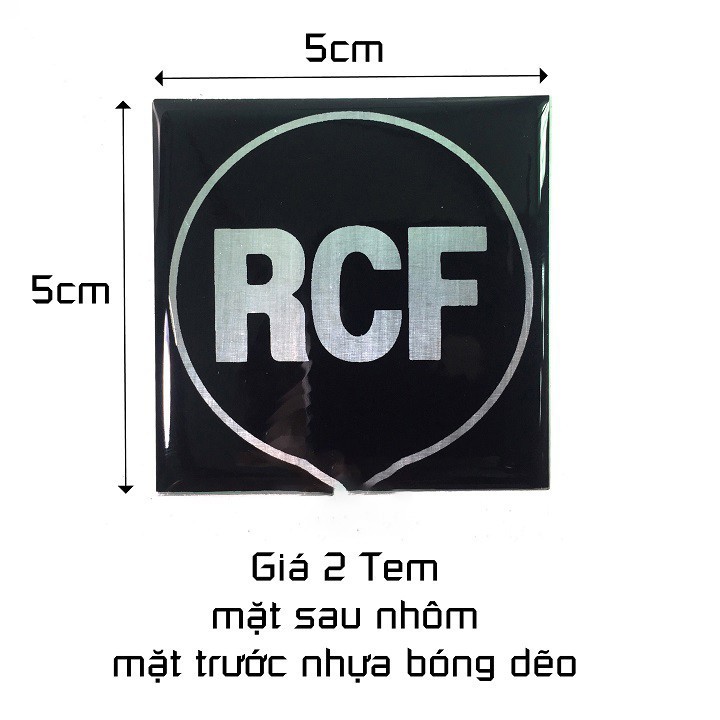 Tem dán thùng loa RCF vuông màu đen