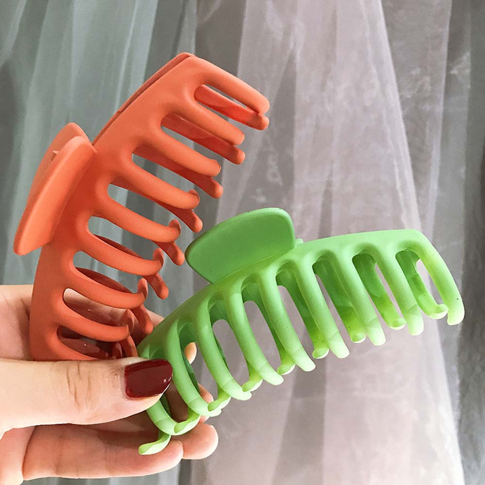 Kẹp Tóc Nhựa Màu Trơn Thời Trang Cho Nữ