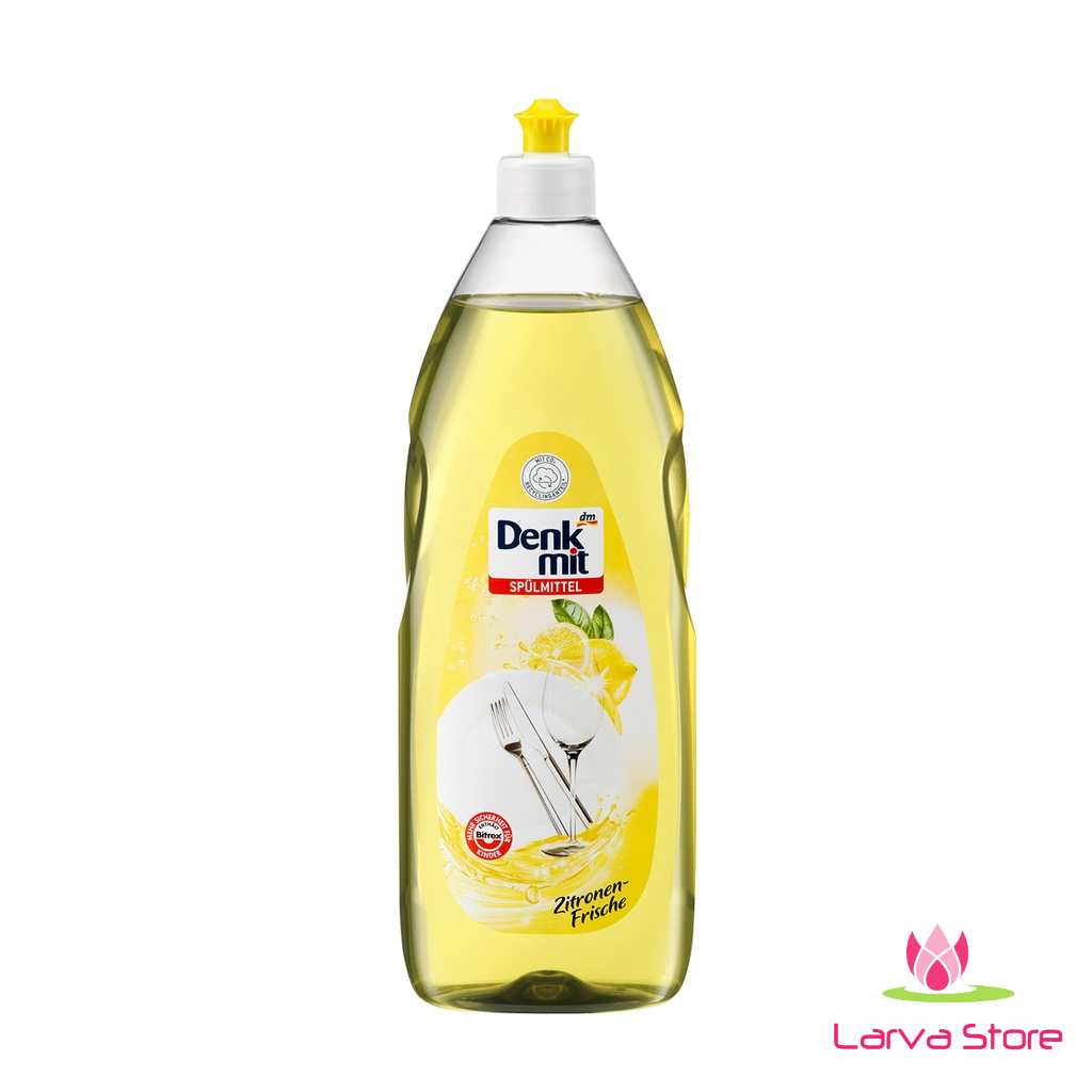 [Nội Địa Đức] Nước rửa bát chén Denkmit hương chanh 1 Lít (Spülmittel Zitronen-Frische) - Larva Store
