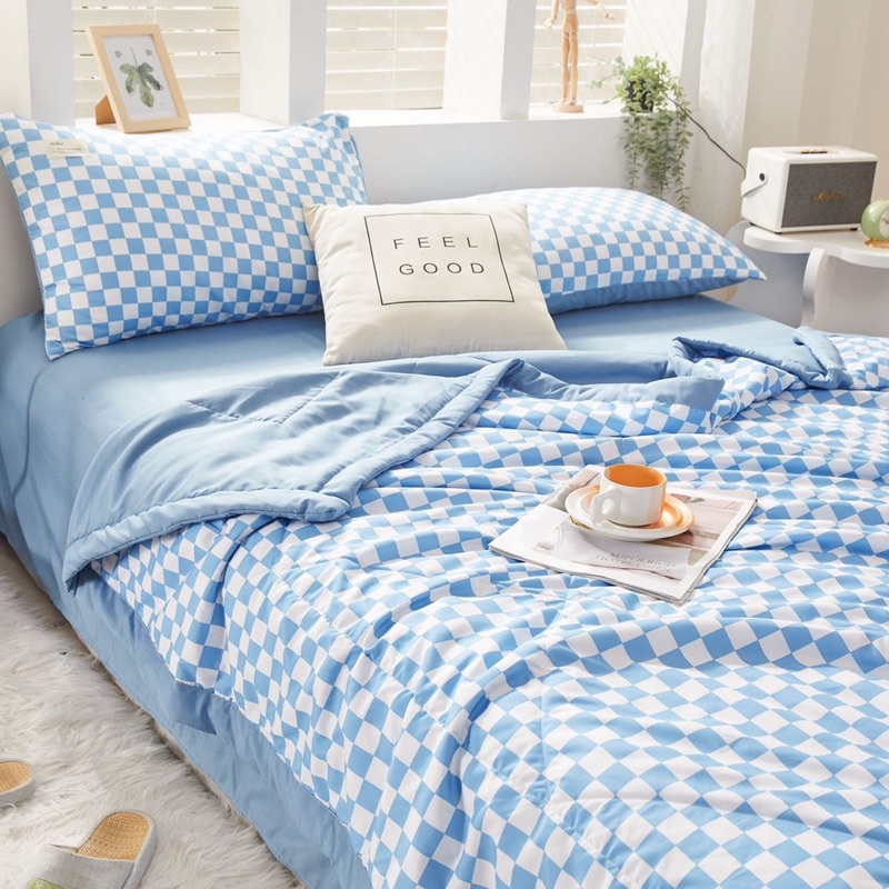 Set Chăn Ga Cotton Tc Chăn Chần Bông Mỏng, Chất Liệu Vải Mềm (shinbedding)