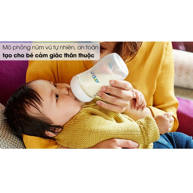 Bình sữa Philips Avent Natural 260ml bằng nhựa PP, không có BPA