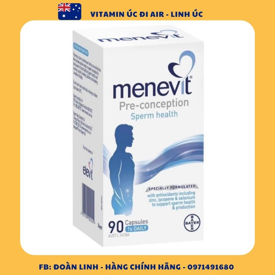 Viên Uống Tăng Chất Lượng Tinh Trùng Menevit,Hàng Chuẩn Úc Đi Air