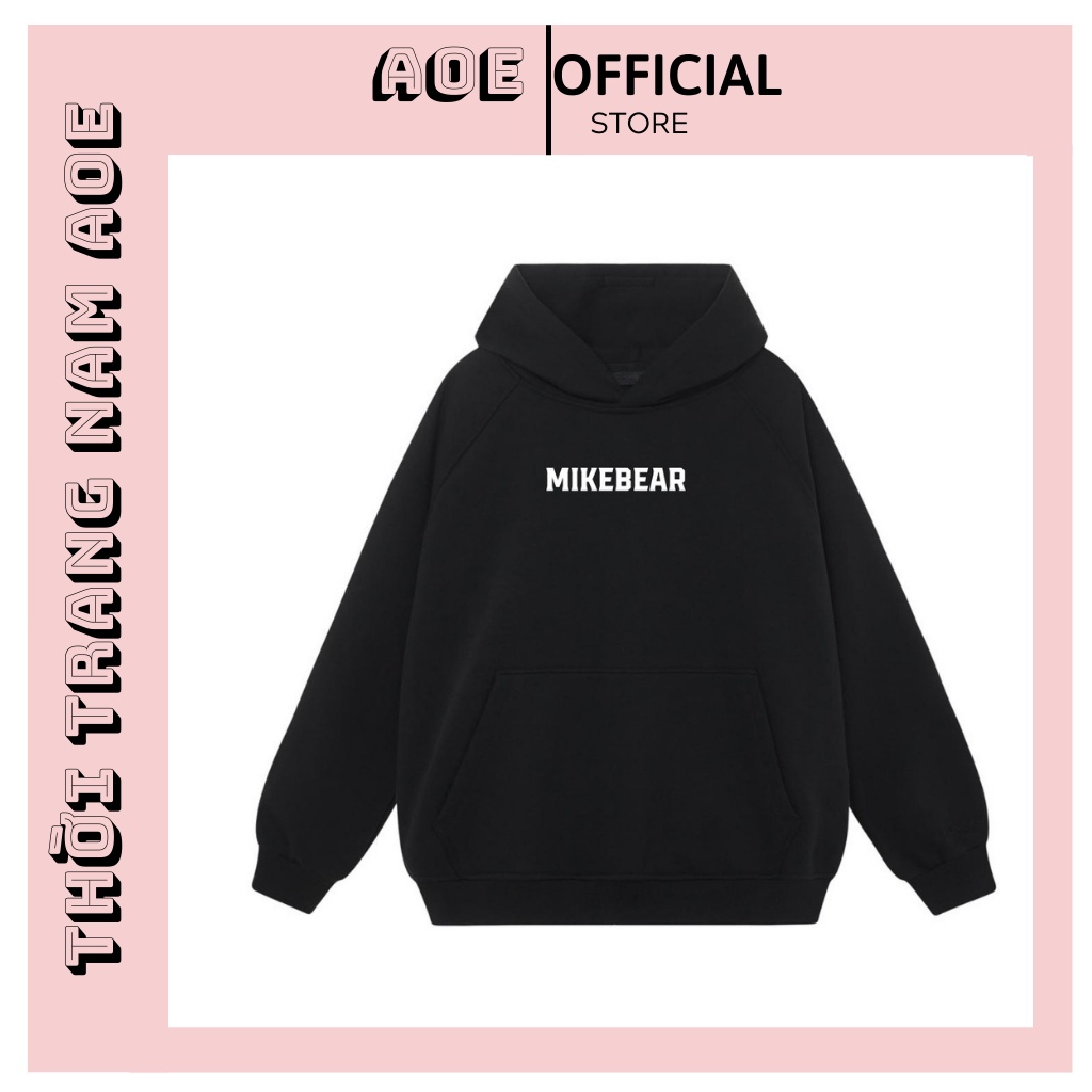 Áo Hoodie Unisex Áo Nỉ Gấu MiKenber form rộng mũ 2 lớp