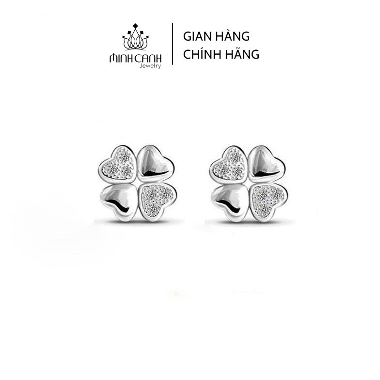 Bông Tai Bạc Hoa 4 Cánh Dạng Chốt - Minh Canh Jewelry