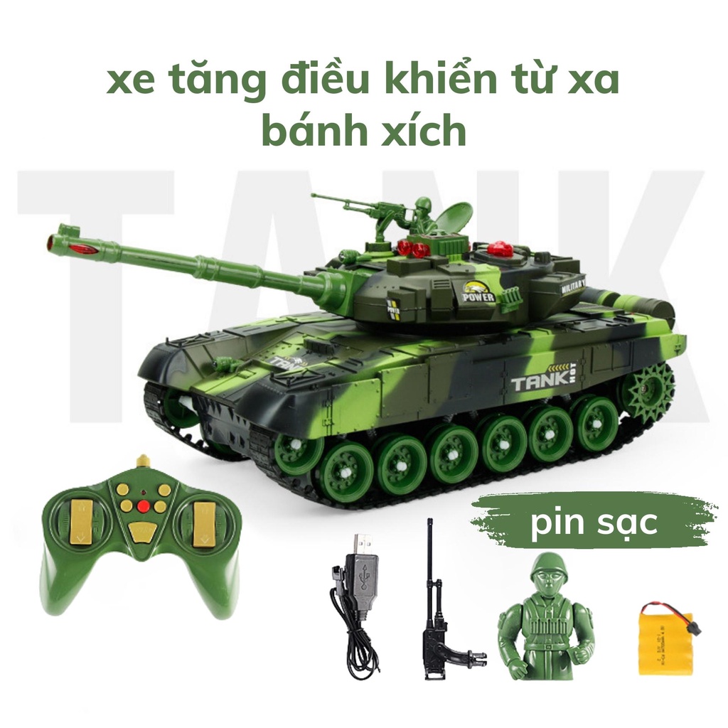 Xe tăng điều khiển từ xa đồ chơi cao cấp kèm pin sạc cho bé, đồ chơi điều khiển từ xa cho bé trai BOBIKIDS XT01
