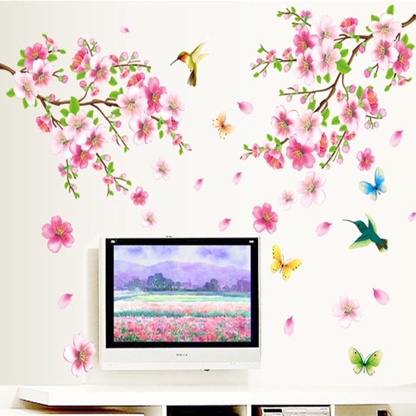 DECAL DÁN TƯỜNG CÀNH ĐÀO HỒNG 5