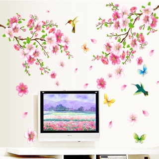 Decal dán tường cành đào hồng 5