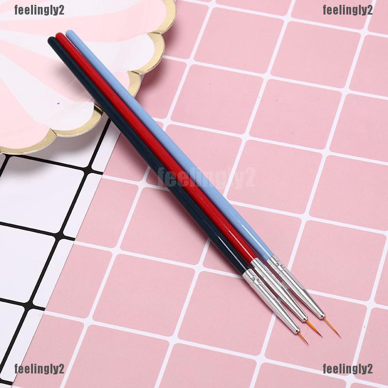 ❤Mặt Trời❤ Set 3 Cọ Vẽ Móng Tay Siêu Mỏng