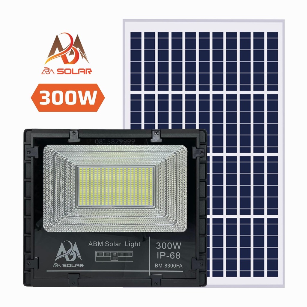 Đèn Năng Lượng Mặt Trời, Đèn Pha Chiếu Sáng Trong Nhà, Công Suất 1000W, IP68 Chống Nước, Cao Cấp - ABM SOLAR
