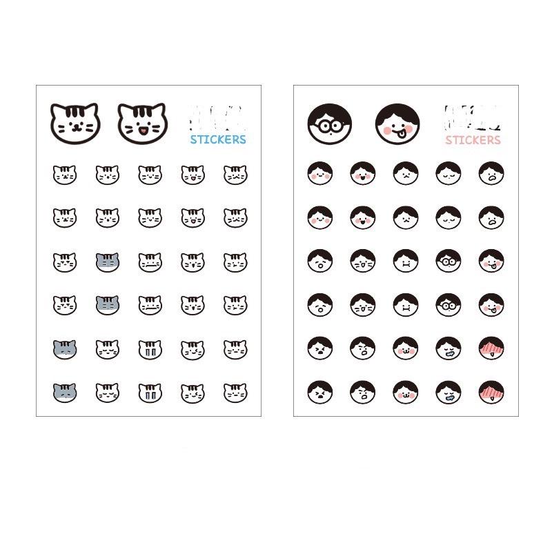Set 2 tờ stickers basic kiểu icon dễ thương dùng để trang trí sổ tay hoặc nhật ký lịch trình