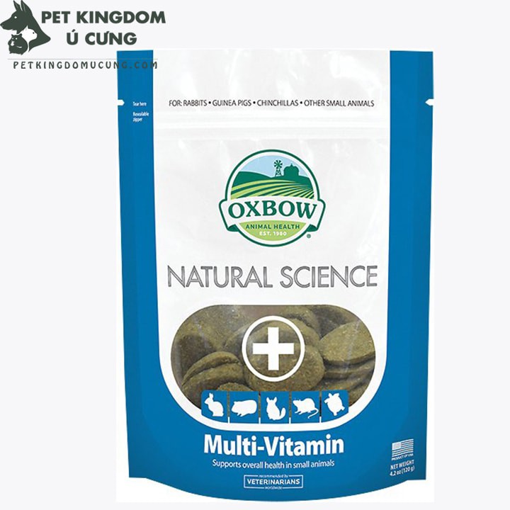 Oxbow natural science - viên hỗ trợ dinh dưỡng cho guinea pig, thỏ, chinchilla gói 60 viên