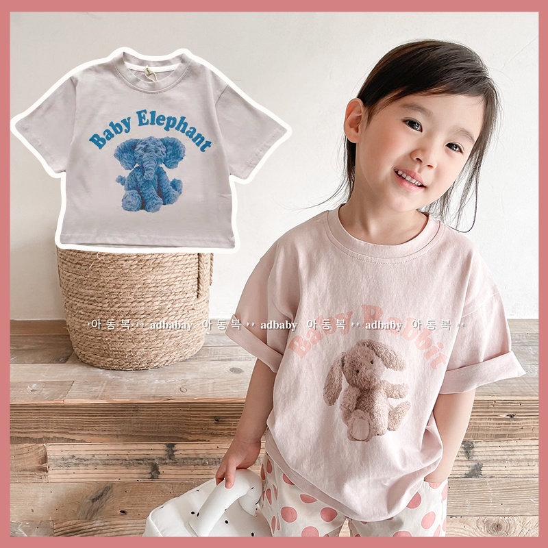 Áo Thun In Họa Tiết Thỏ Hoạt Hình Thời Trang Mùa Hè Cho Bé Trai Và Gái