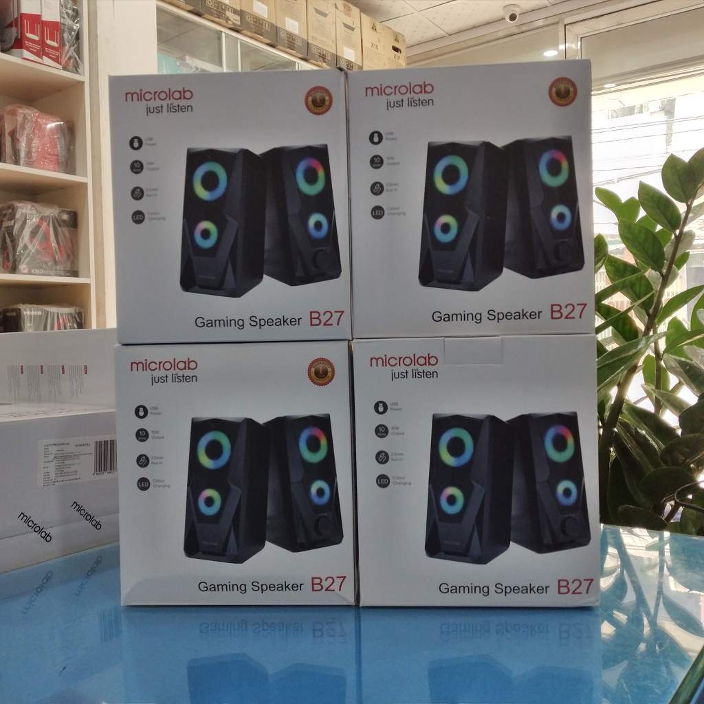 Loa Microlab B27 2.0 công suất 10W đèn LED thời trang - Hàng chính hãng BH 12 tháng