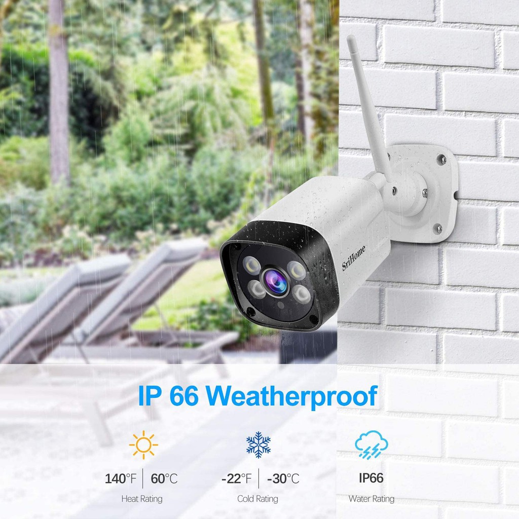 Camera IP wifi Srihome SH035 3.0MP 1269 Pixel FullColor - Xem Đêm Có Màu - Vỏ Kim Loại kèm thẻ nhớ 64G | BigBuy360 - bigbuy360.vn