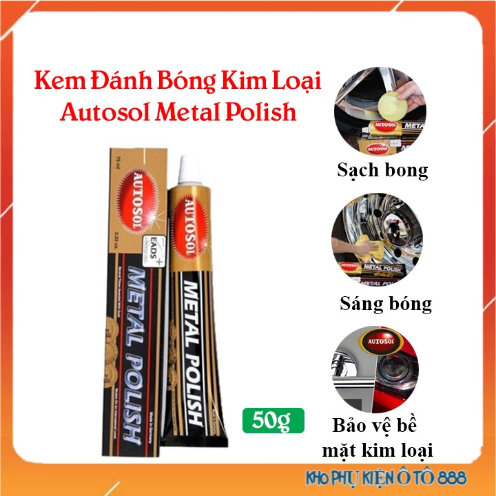 Kem đánh bóng đồng nhôm inox kim loại AUTOSOL cao cấp METAL POLISH hai loại 50g/100g