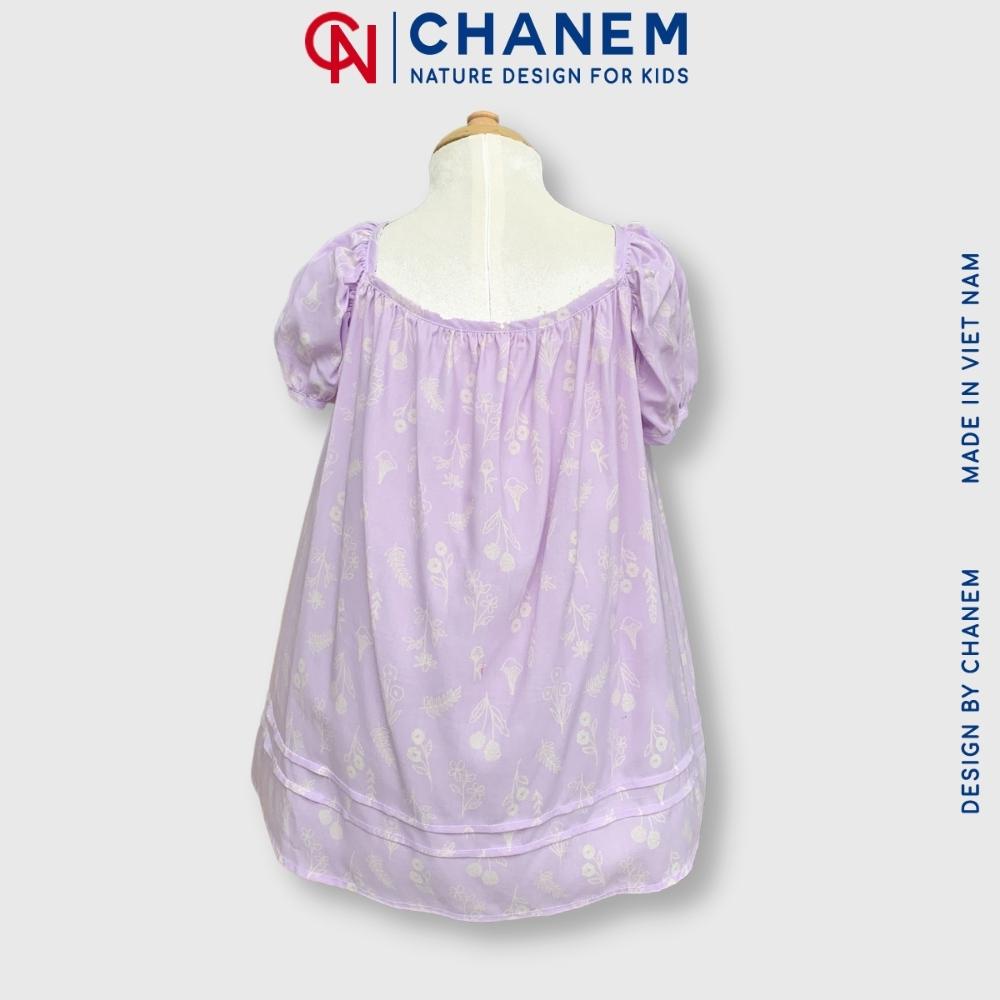 Váy tay phồng cổ vuông chất lụa mát | Đầm cho bé gái PUPE DRESS - CHANEM - Fashion Design For Kids
